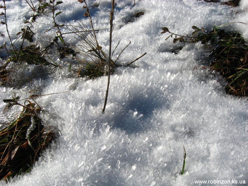Снег рос почему-то кристаллами