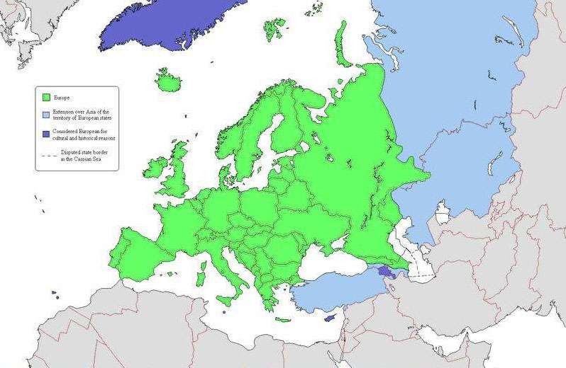 Карта Европы по версии ru.wikipedia.org