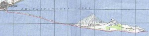 Карта путешествия по острову Джарылгач